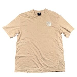 HM Mens Tan Brown Relaxed Fit‎ Graphic Tiger T Shirt Medium M Short Sleeve 390